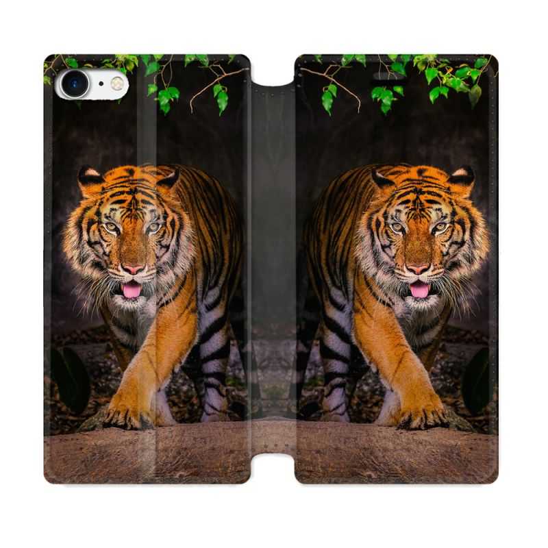 Housse Cuir Portefeuille Pour Iphone 7 / 8 / SE (2020 / 2022) Animal Tigre Jungle