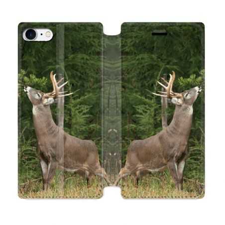 Housse Cuir Portefeuille Pour Iphone 7 / 8 / SE (2020 / 2022) Chasse Cerf