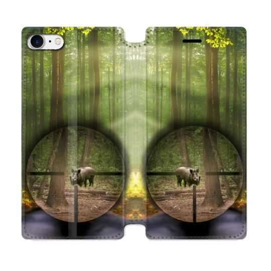 Housse Cuir Portefeuille Pour Iphone 7 / 8 / SE (2020 / 2022) Chasse Sanglier Viseur