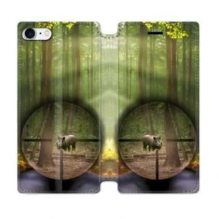 Housse Cuir Portefeuille Pour Iphone 7 / 8 / SE (2020 / 2022) Chasse Sanglier Viseur