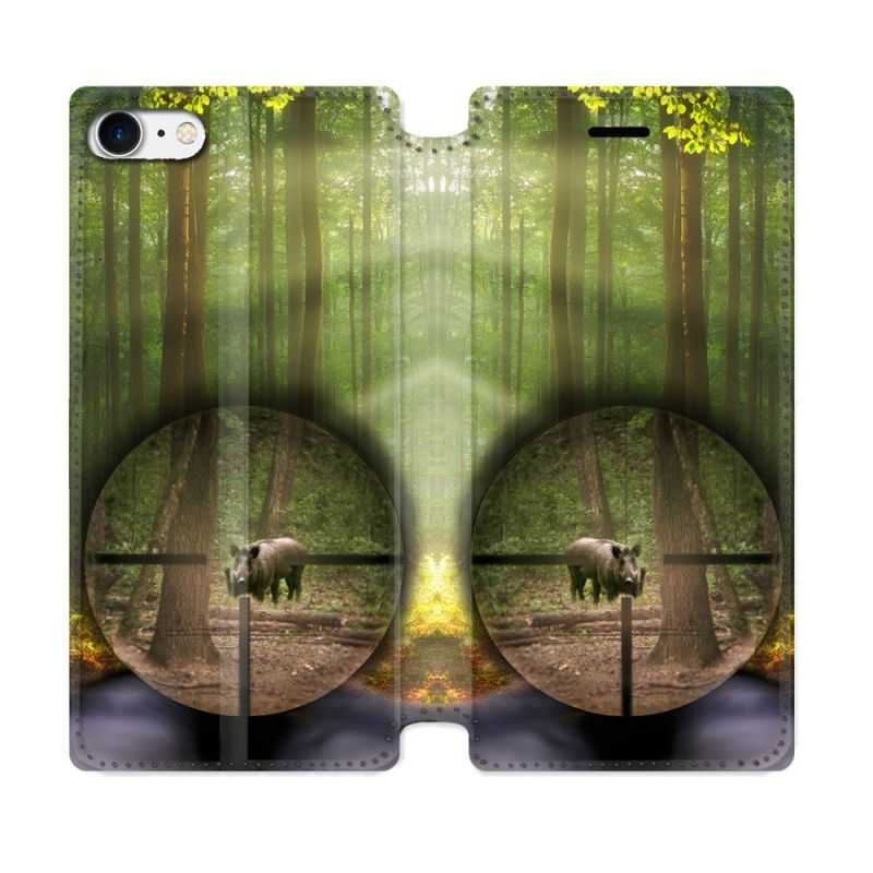 Housse Cuir Portefeuille Pour Iphone 7 / 8 / SE (2020 / 2022) Chasse Sanglier Viseur