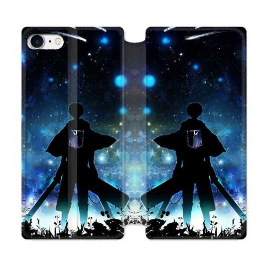 Housse Cuir Portefeuille Pour Iphone 7 / 8 / SE (2020 / 2022) Manga Attaque Titans Levi
