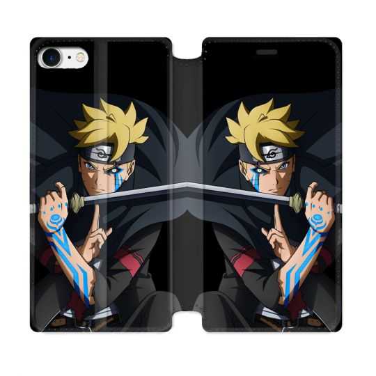 Housse Cuir Portefeuille Pour Iphone 7 / 8 / SE (2020 / 2022) Manga Boruto Tatouage