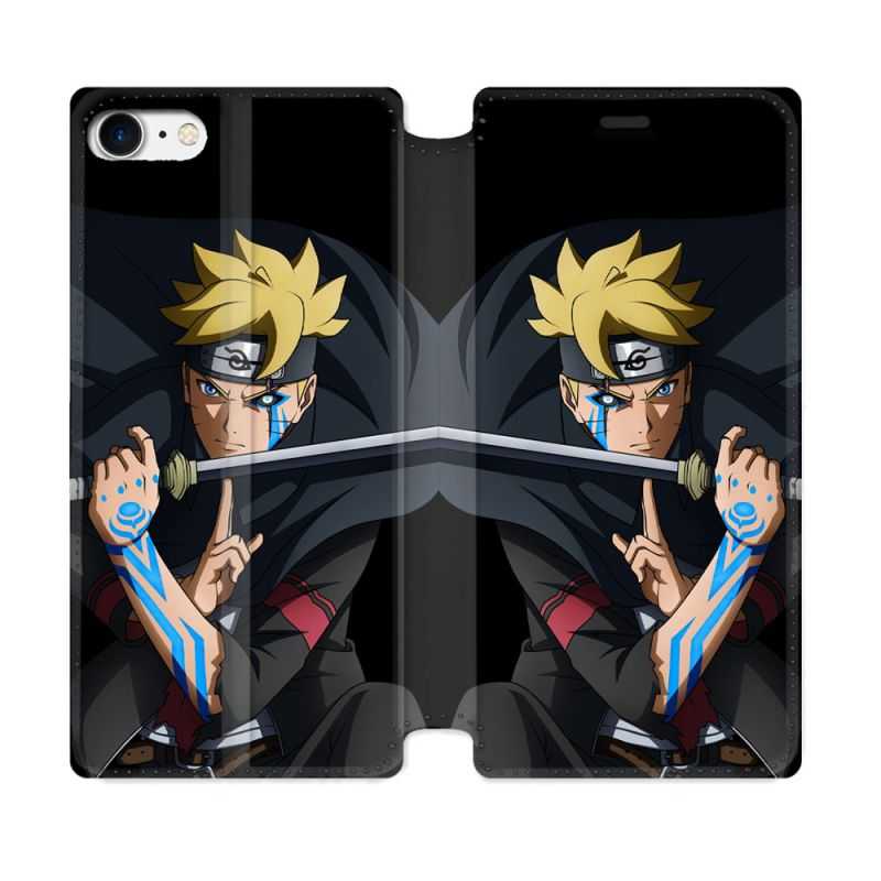 Housse Cuir Portefeuille Pour Iphone 7 / 8 / SE (2020 / 2022) Manga Boruto Tatouage