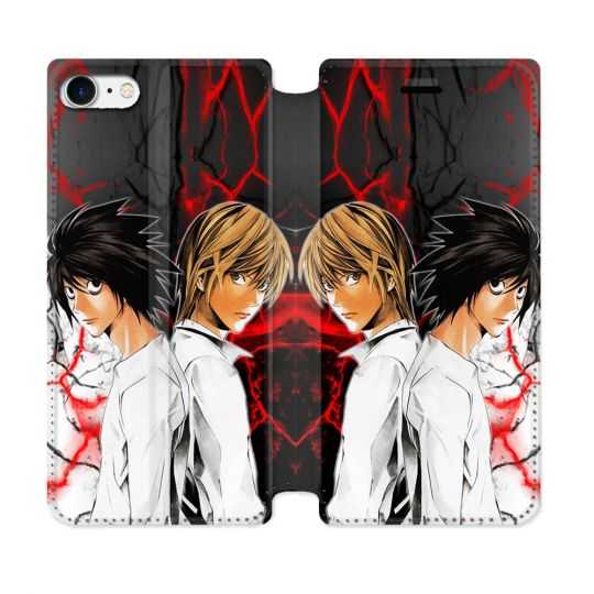 Housse Cuir Portefeuille Pour Iphone 7 / 8 / SE (2020 / 2022) Manga Death Note Duo