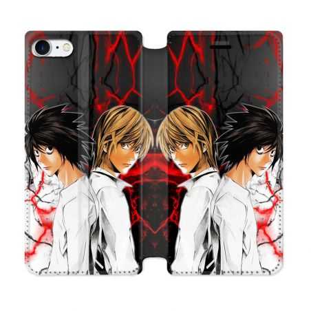 Housse Cuir Portefeuille Pour Iphone 7 / 8 / SE (2020 / 2022) Manga Death Note Duo