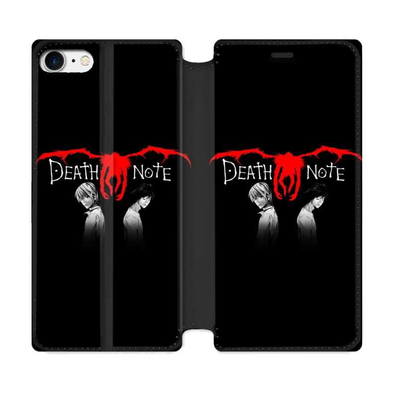 Housse Cuir Portefeuille Pour Iphone 7 / 8 / SE (2020 / 2022) Manga Death Note Noir