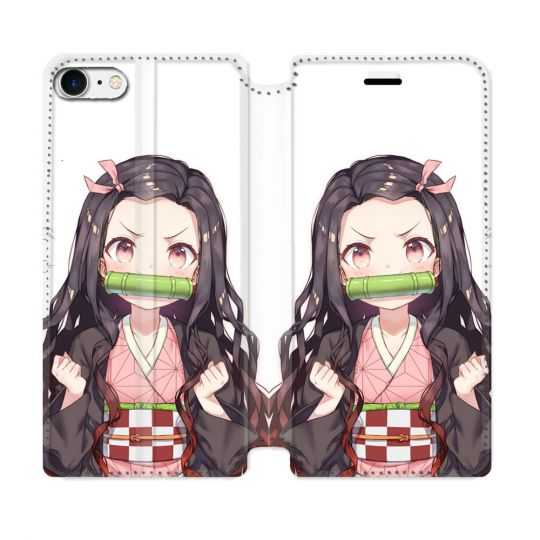 Housse Cuir Portefeuille Pour Iphone 7 / 8 / SE (2020 / 2022) Manga Demon Slayer Nezuko