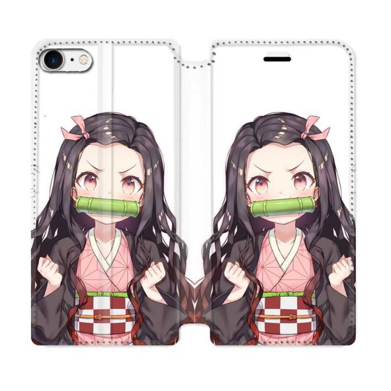 Housse Cuir Portefeuille Pour Iphone 7 / 8 / SE (2020 / 2022) Manga Demon Slayer Nezuko