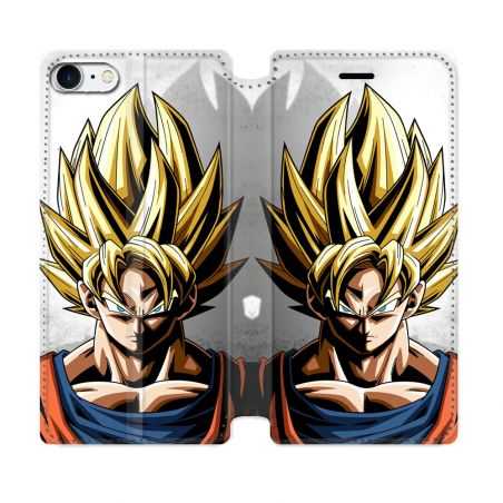 Housse Cuir Portefeuille Pour Iphone 7 / 8 / SE (2020 / 2022) Manga Dragon Ball Sangoku Portrait