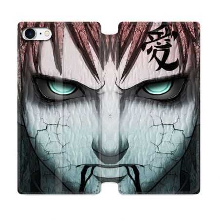 Housse Cuir Portefeuille Pour Iphone 7 / 8 / SE (2020 / 2022) Manga Naruto Gaara