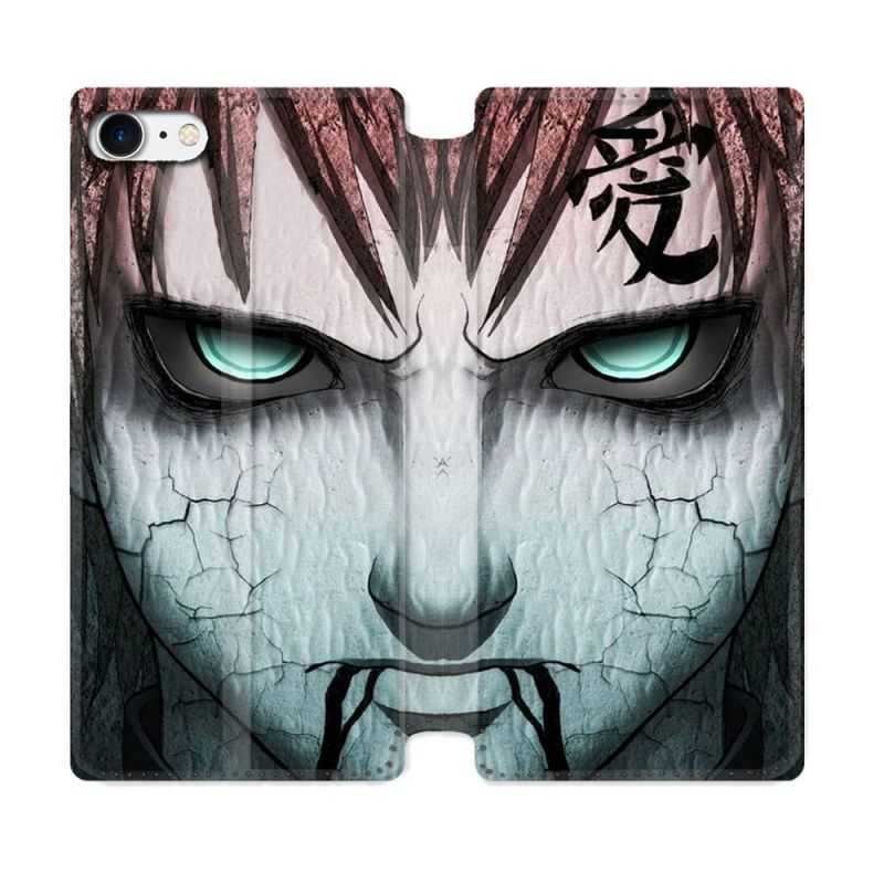 Housse Cuir Portefeuille Pour Iphone 7 / 8 / SE (2020 / 2022) Manga Naruto Gaara