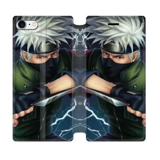 Housse Cuir Portefeuille Pour Iphone 7 / 8 / SE (2020 / 2022) Manga Naruto Kakashi