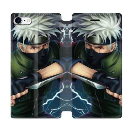 Housse Cuir Portefeuille Pour Iphone 7 / 8 / SE (2020 / 2022) Manga Naruto Kakashi