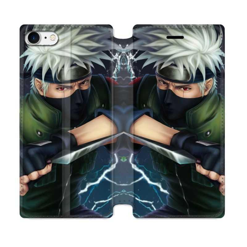 Housse Cuir Portefeuille Pour Iphone 7 / 8 / SE (2020 / 2022) Manga Naruto Kakashi