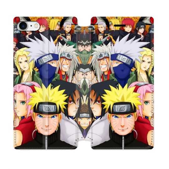 Housse Cuir Portefeuille Pour Iphone 7 / 8 / SE (2020 / 2022) Manga Naruto Team