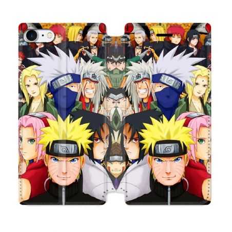 Housse Cuir Portefeuille Pour Iphone 7 / 8 / SE (2020 / 2022) Manga Naruto Team