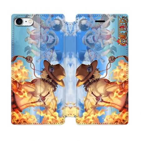 Housse Cuir Portefeuille Pour Iphone 7 / 8 / SE (2020 / 2022) Manga One Piece Ace Color