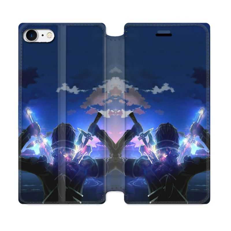 Housse Cuir Portefeuille Pour Iphone 7 / 8 / SE (2020 / 2022) Manga SAO sword Art Online Epee
