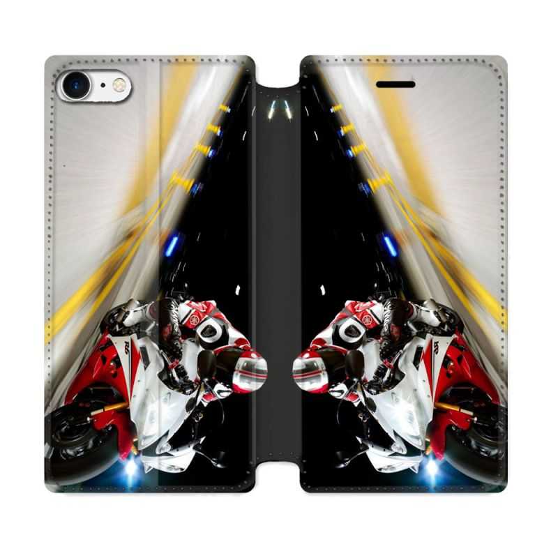 Housse Cuir Portefeuille Pour Iphone 7 / 8 / SE (2020 / 2022) Moto Course GP R6