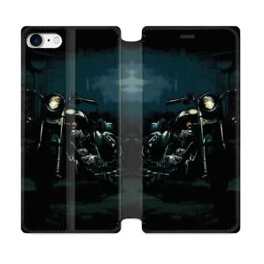 Housse Cuir Portefeuille Pour Iphone 7 / 8 / SE (2020 / 2022) Moto Harley Vintage