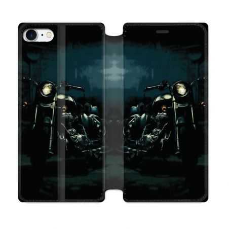 Housse Cuir Portefeuille Pour Iphone 7 / 8 / SE (2020 / 2022) Moto Harley Vintage