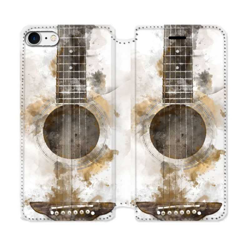 Housse Cuir Portefeuille Pour Iphone 7 / 8 / SE (2020 / 2022) Musique Guitare Tag
