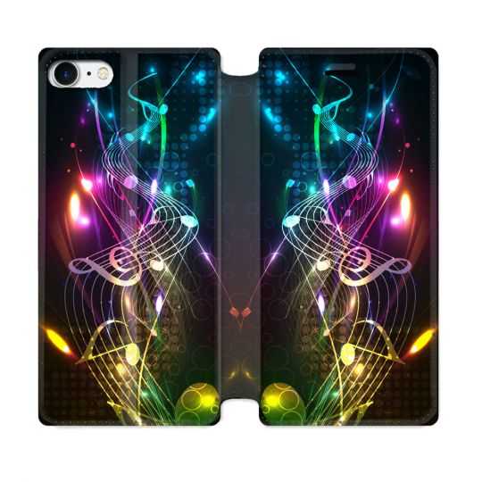 Housse Cuir Portefeuille Pour Iphone 7 / 8 / SE (2020 / 2022) Musique Partition Multicolore