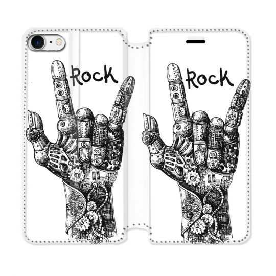 Housse Cuir Portefeuille Pour Iphone 7 / 8 / SE (2020 / 2022) Musique Rock Main