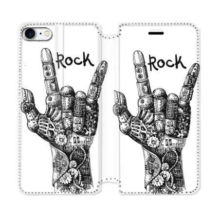 Housse Cuir Portefeuille Pour Iphone 7 / 8 / SE (2020 / 2022) Musique Rock Main