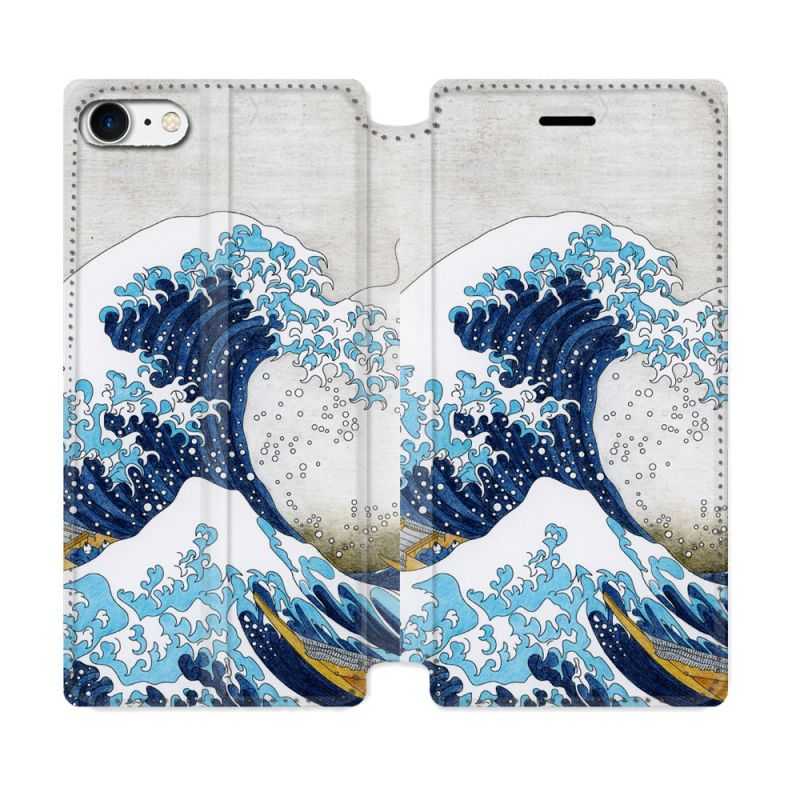 Housse Cuir Portefeuille Pour Iphone 7 / 8 / SE (2020 / 2022) Peinture La Grande Vague