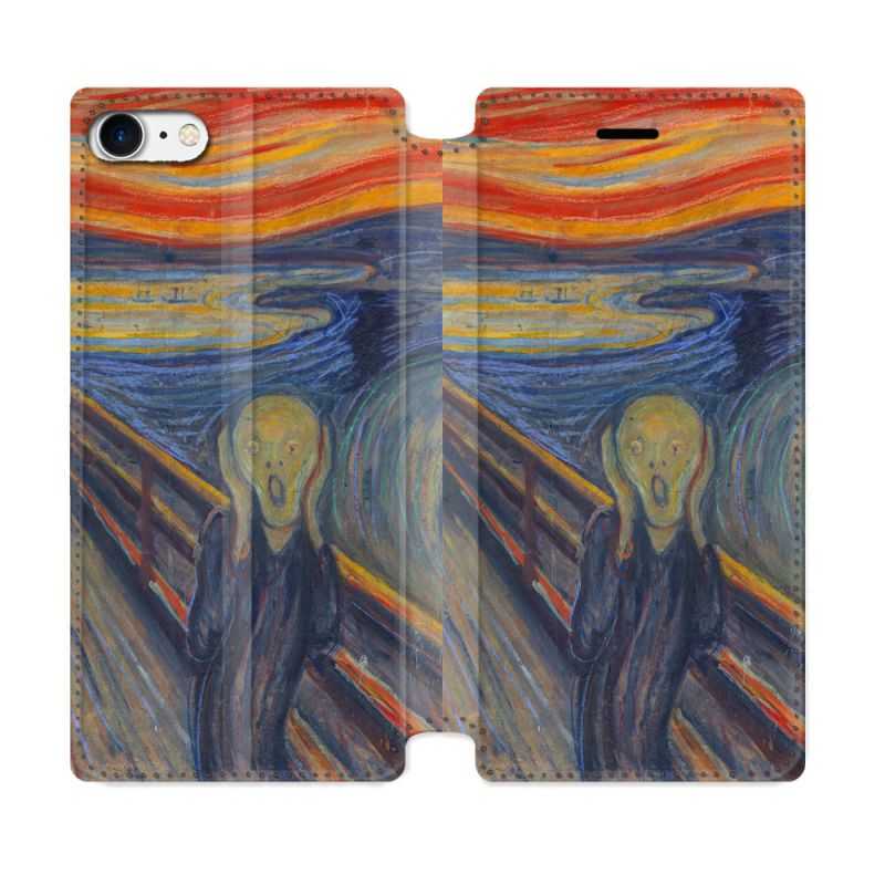 Housse Cuir Portefeuille Pour Iphone 7 / 8 / SE (2020 / 2022) Peinture Le Cri