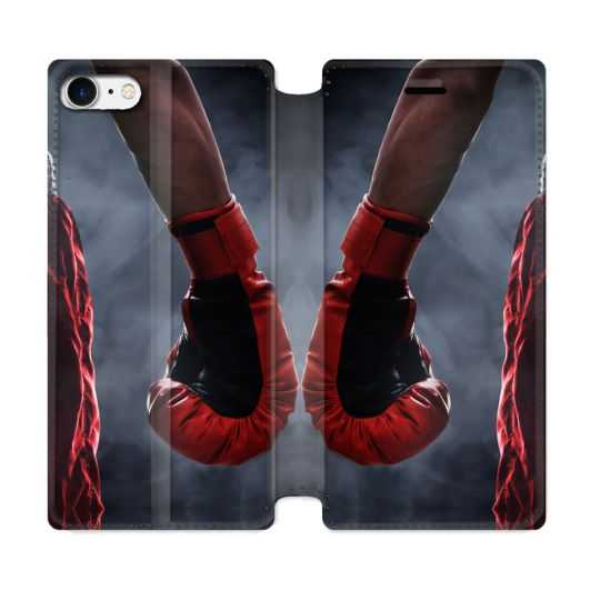 Housse Cuir Portefeuille Pour Iphone 7 / 8 / SE (2020 / 2022) Sport Boxe Gant Rouge