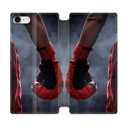 Housse Cuir Portefeuille Pour Iphone 7 / 8 / SE (2020 / 2022) Sport Boxe Gant Rouge