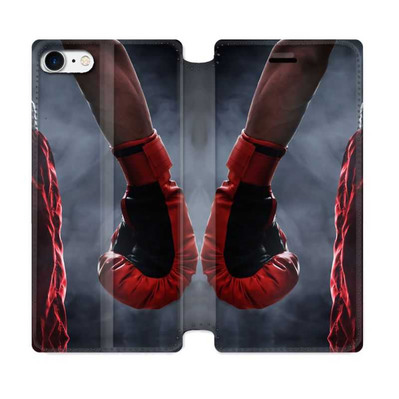 Housse Cuir Portefeuille Pour Iphone 7 / 8 / SE (2020 / 2022) Sport Boxe Gant Rouge