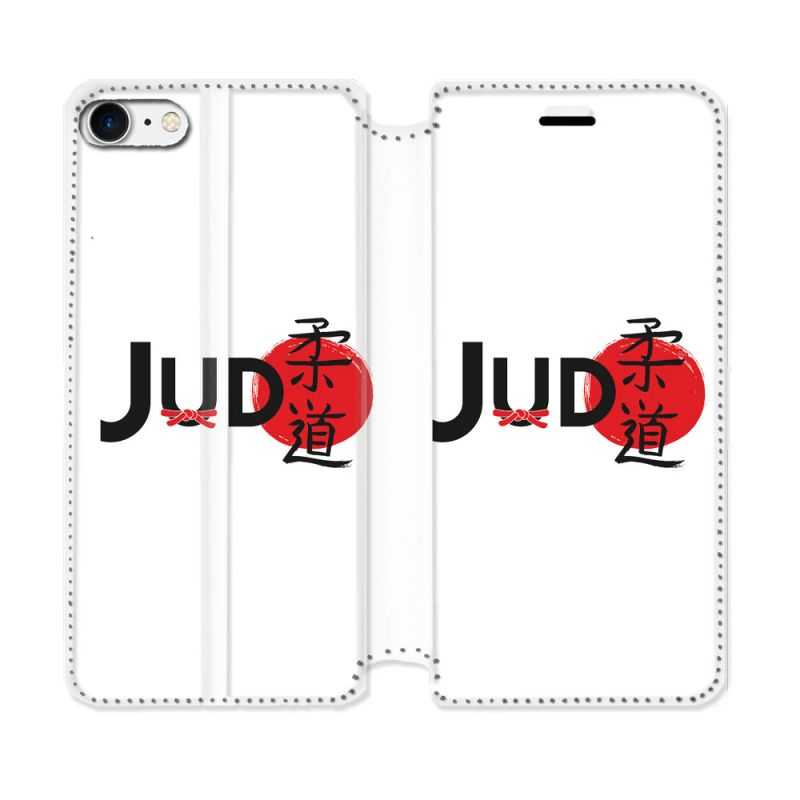 Housse Cuir Portefeuille Pour Iphone 7 / 8 / SE (2020 / 2022) Sport Judo Logo