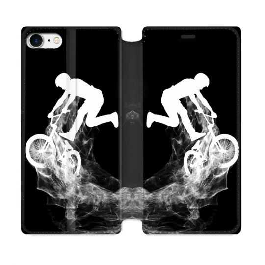 Housse Cuir Portefeuille Pour Iphone 7 / 8 / SE (2020 / 2022) Sport VTT Noir