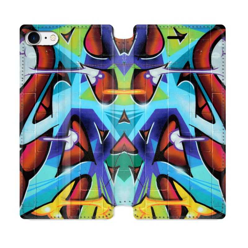 Housse Cuir Portefeuille Pour Iphone 7 / 8 / SE (2020 / 2022) Street Art Graf Color