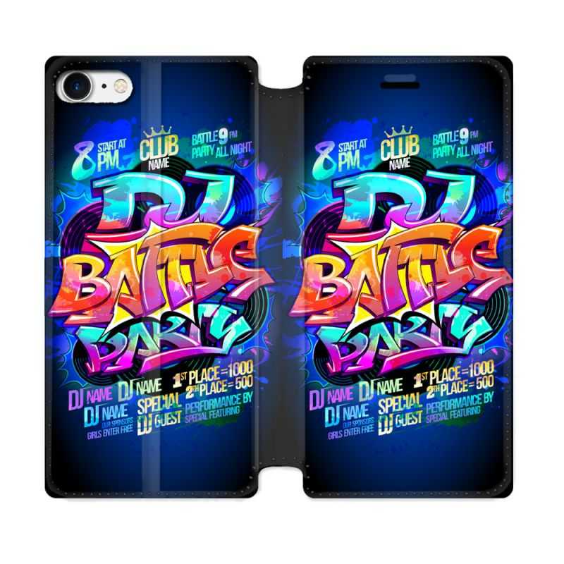 Housse Cuir Portefeuille Pour Iphone 7 / 8 / SE (2020 / 2022) Street Art Rap