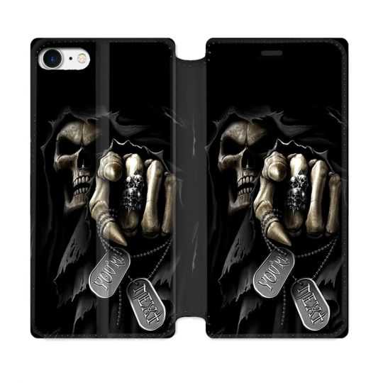 Housse Cuir Portefeuille Pour Iphone 7 / 8 / SE (2020 / 2022) Tete de Mort Your Next