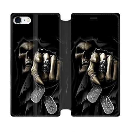 Housse Cuir Portefeuille Pour Iphone 7 / 8 / SE (2020 / 2022) Tete de Mort Your Next