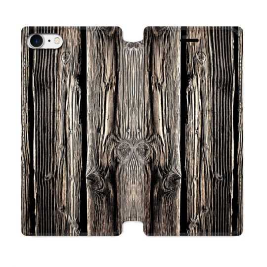 Housse Cuir Portefeuille Pour Iphone 7 / 8 / SE (2020 / 2022) Texture Bois