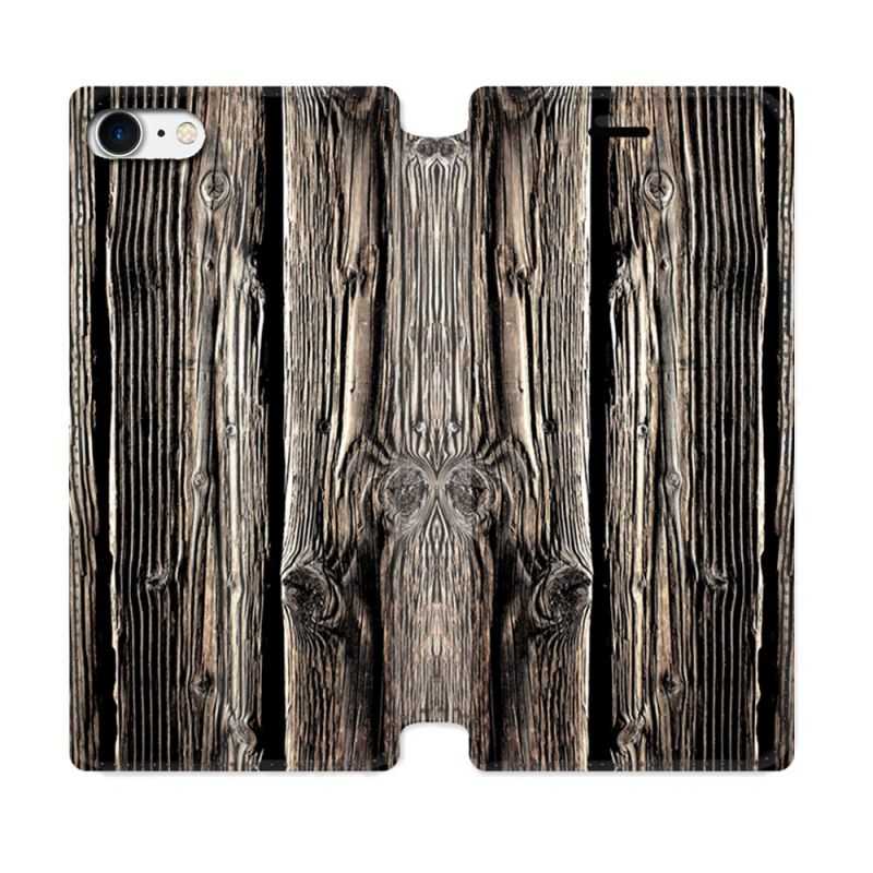 Housse Cuir Portefeuille Pour Iphone 7 / 8 / SE (2020 / 2022) Texture Bois
