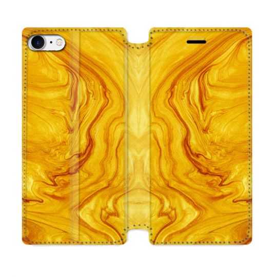 Housse Cuir Portefeuille Pour Iphone 7 / 8 / SE (2020 / 2022) Texture Marbre Jaune