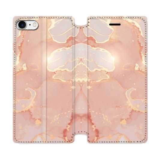 Housse Cuir Portefeuille Pour Iphone 7 / 8 / SE (2020 / 2022) Texture Marbre Rose