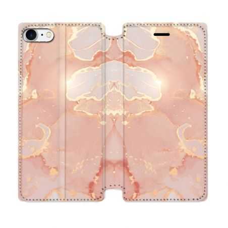 Housse Cuir Portefeuille Pour Iphone 7 / 8 / SE (2020 / 2022) Texture Marbre Rose