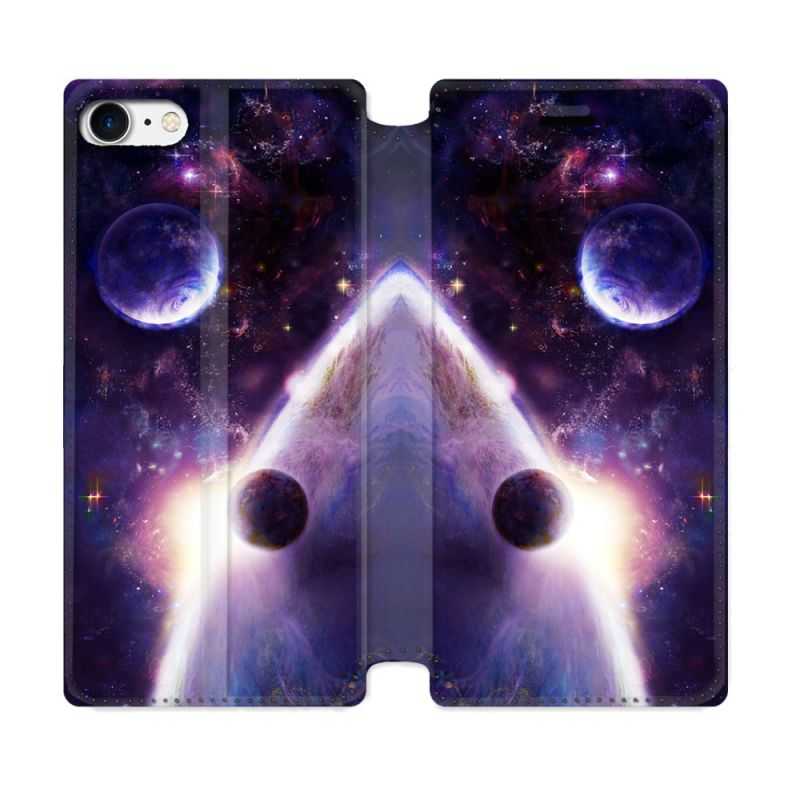 Housse Cuir Portefeuille Pour Iphone 7 / 8 / SE (2020 / 2022) Univers Planete Stellaire