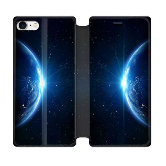 Housse Cuir Portefeuille Pour Iphone 7 / 8 / SE (2020 / 2022) Univers Planete Terre