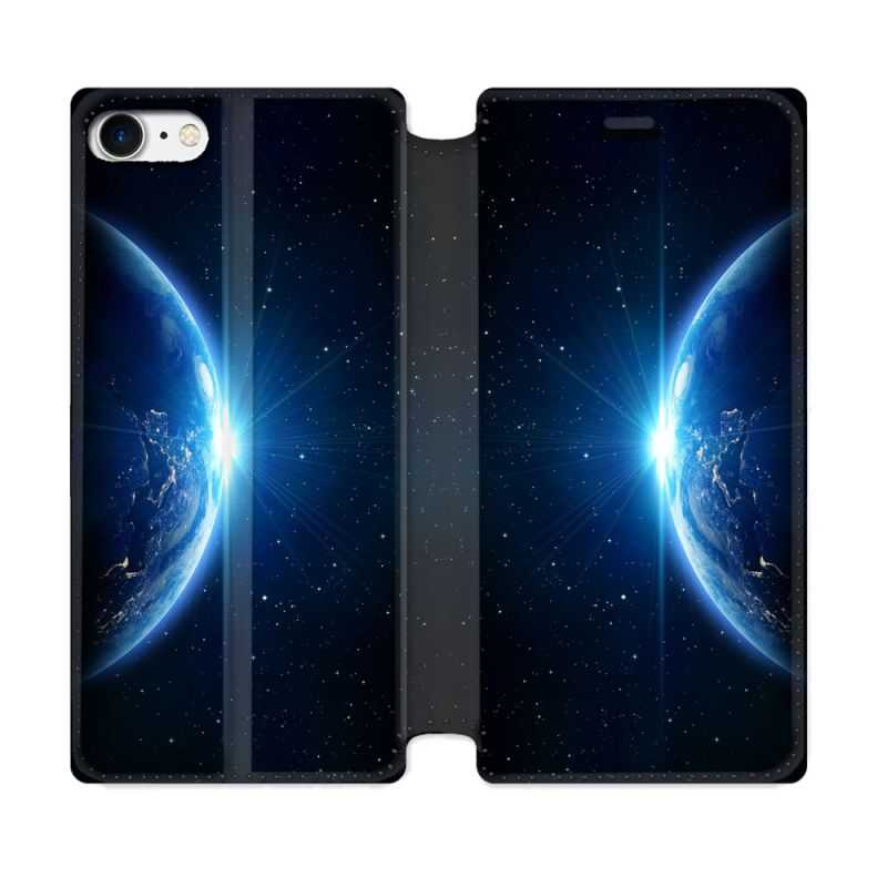 Housse Cuir Portefeuille Pour Iphone 7 / 8 / SE (2020 / 2022) Univers Planete Terre