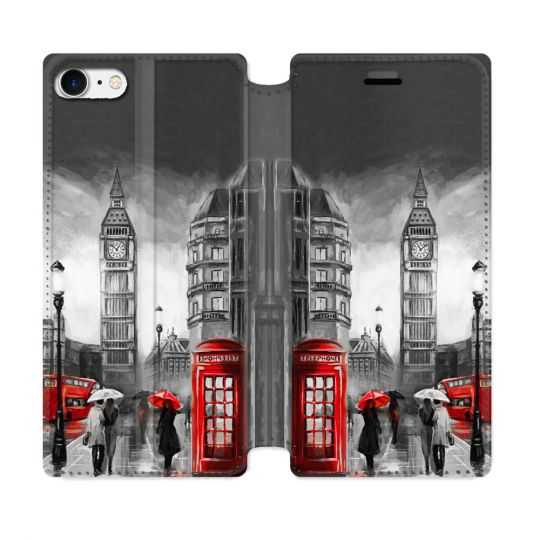 Housse Cuir Portefeuille Pour Iphone 7 / 8 / SE (2020 / 2022) Voyage Angleterre Londres Vintage